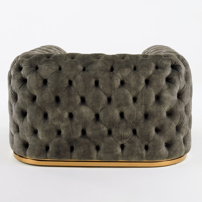Dosie - Transitional Grey Velvet Chair