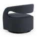 Dowsett - Modern Charcoal Fabric Swivel Accent Chair