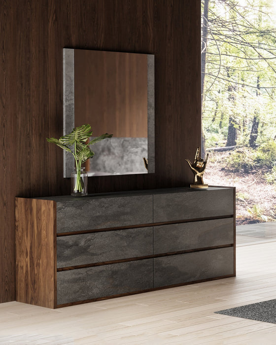 Rado - Modern Walnut & Volcanic Slate Bedroom set