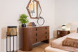 Chelton - Contemporary White Ceramic & Walnut Dresser