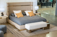 Sterling Modern Beige Bonded Leather & Gold Bed