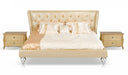 Monica Modern Champagne Leather Bed