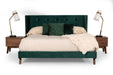 Eastern King Durango Modern Green Fabric & Walnut Bed