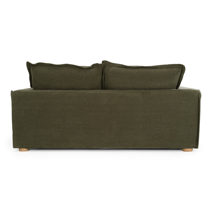 Durbin - Modern Green Fabric Loveseat