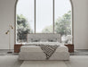 Dustin - Modern Grey Fabric & Walnut Trimmed Bedroom Set