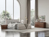 Dustin - Modern Grey Fabric & Walnut Trimmed Bedroom Set