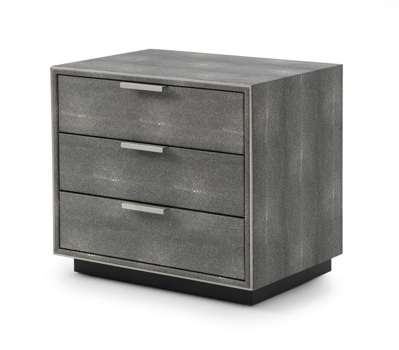 Dynasty - Eastern King Modern Shagreen Bedroom Set - 3 Drawer