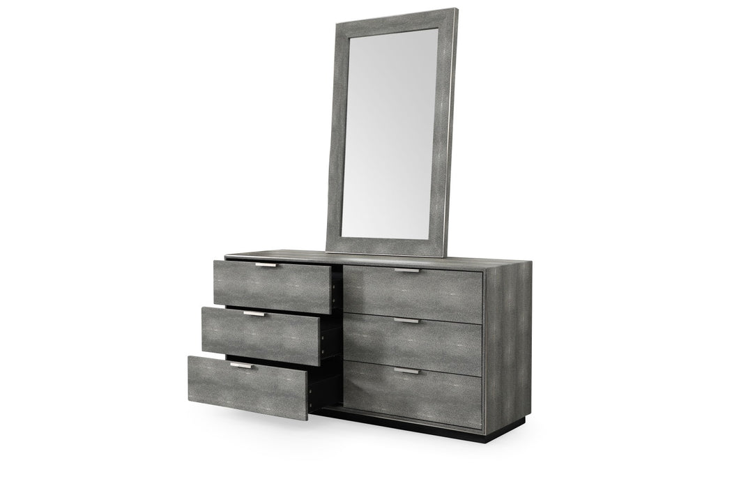 Dynasty - Eastern King Modern Shagreen Bedroom Set - 3 Drawer