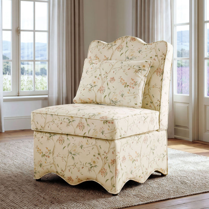 Hemsworth Accent Chair - Chinoiserie White/Pink