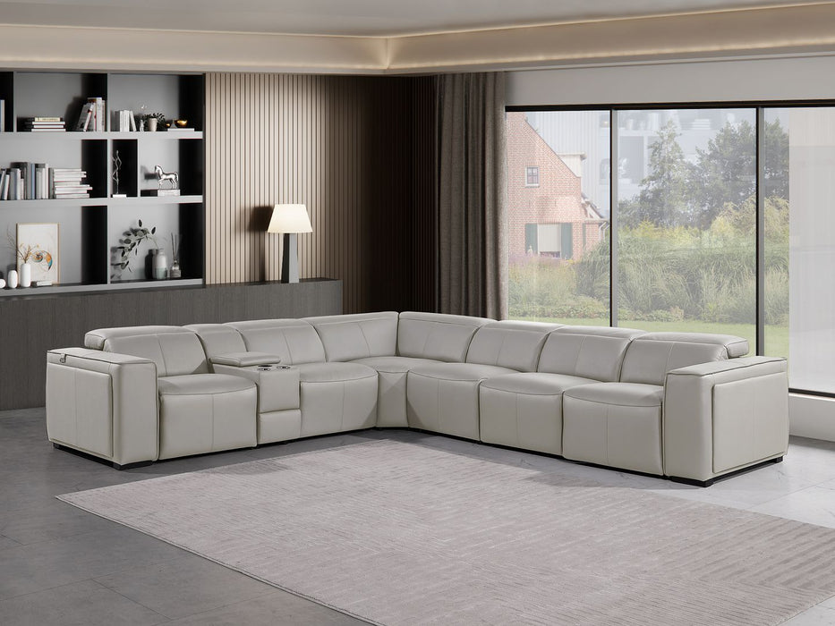 1224 Sectional - Light Grey 7pc-3pwr