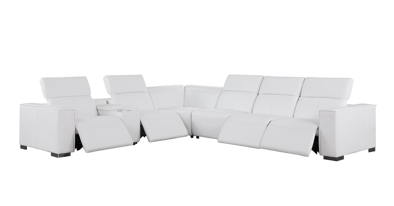 Global United 1208 White 7PC Sectional