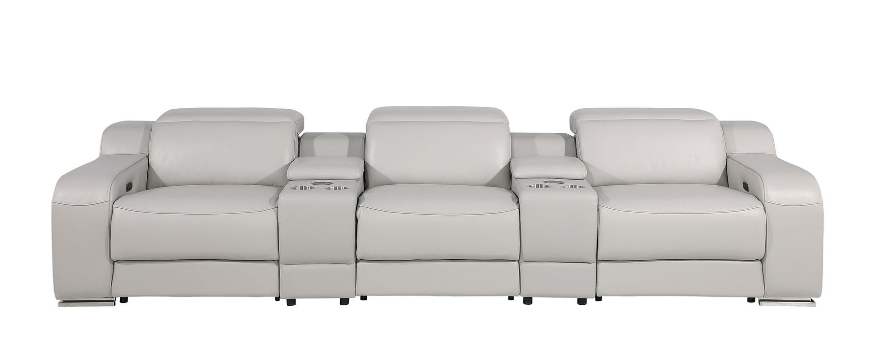 Global United 6111 L-Shaped Power Reclining Sectional | Genuine Leather