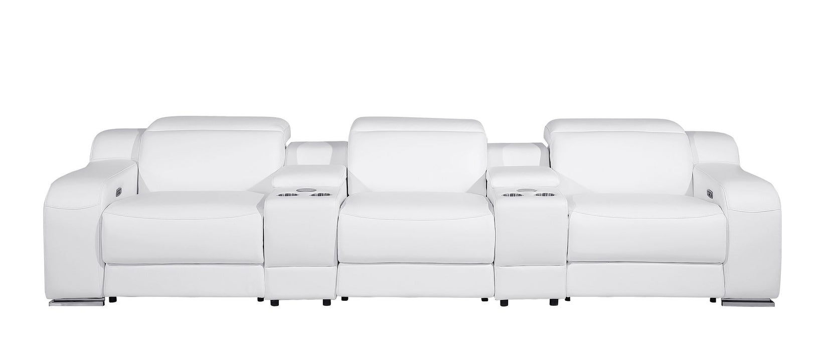 Global United 6111 L-Shaped Power Reclining Sectional | Genuine Leather