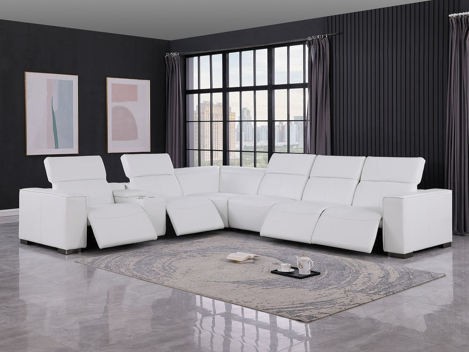 Global United 1208 White 7PC Sectional