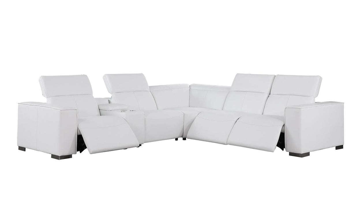 Global United 1208 White 6PC Sectional