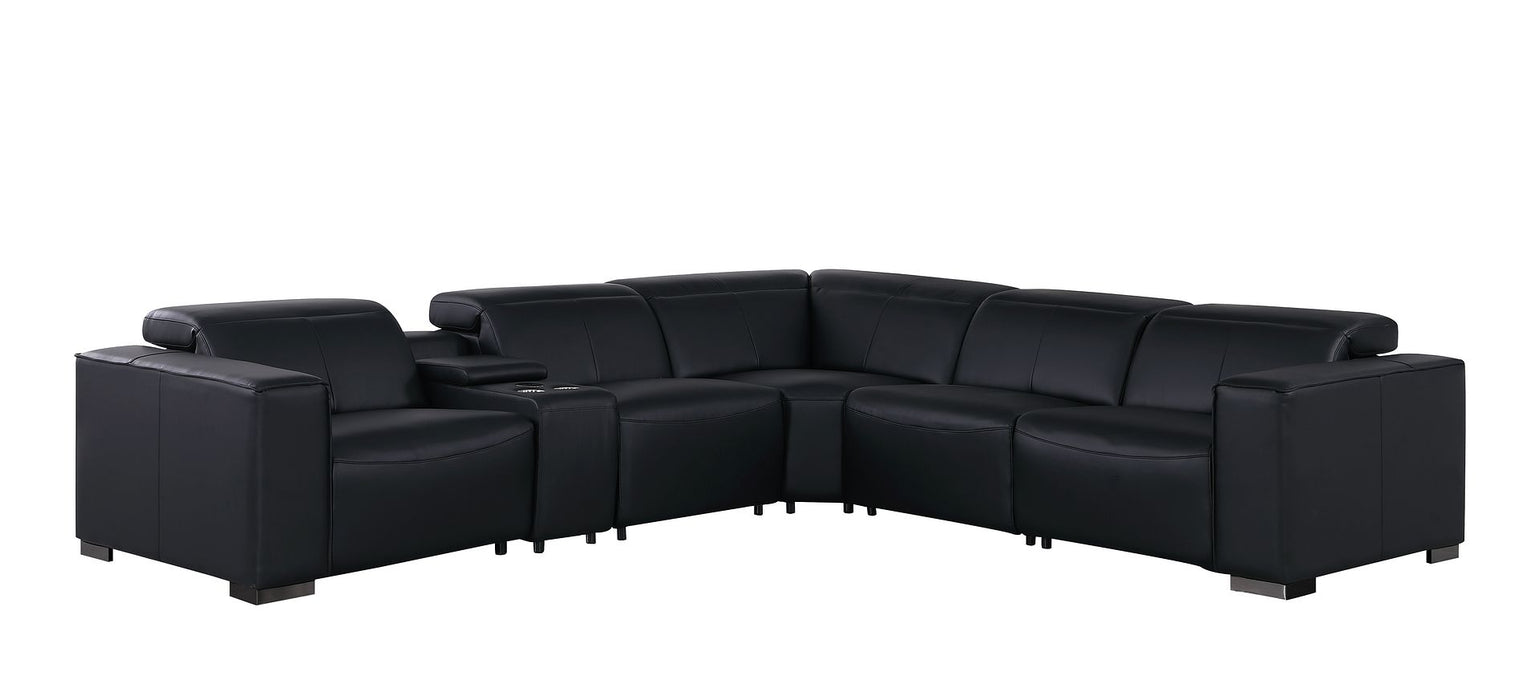 Global United 1208 Black 6PC Sectional