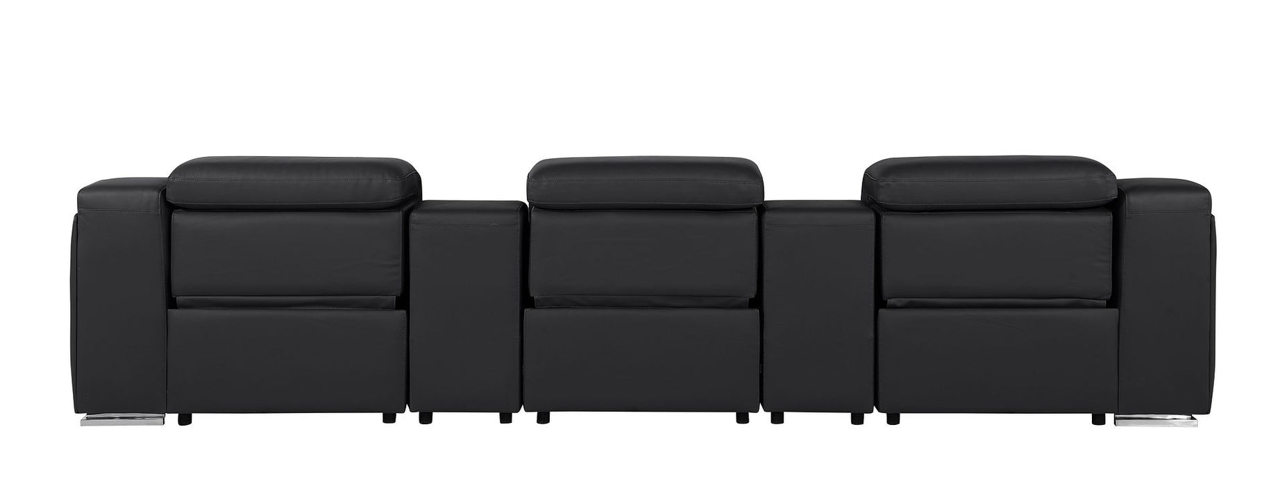 Global United 6111 L-Shaped Power Reclining Sectional | Genuine Leather