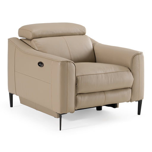 Eden - Modern Taupe Leather Recliner Chair