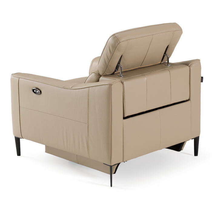 Eden - Modern Taupe Leather Recliner Chair