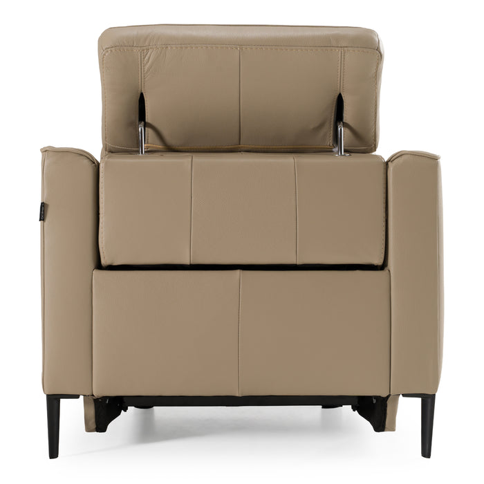 Eden - Modern Taupe Leather Recliner Chair