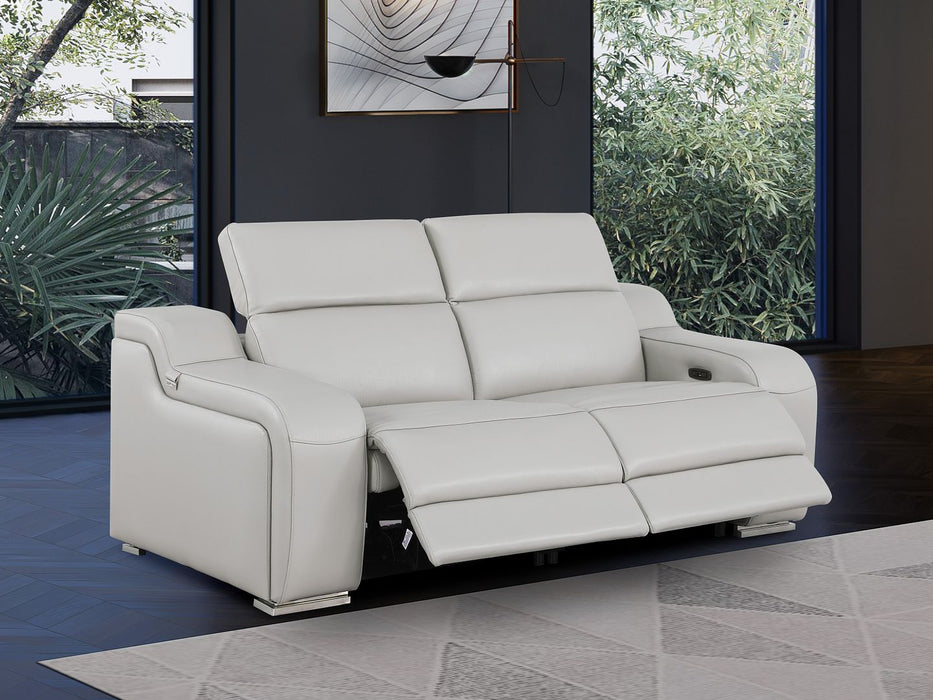 Global United 6111 Power Reclining Loveseat | Genuine Leather