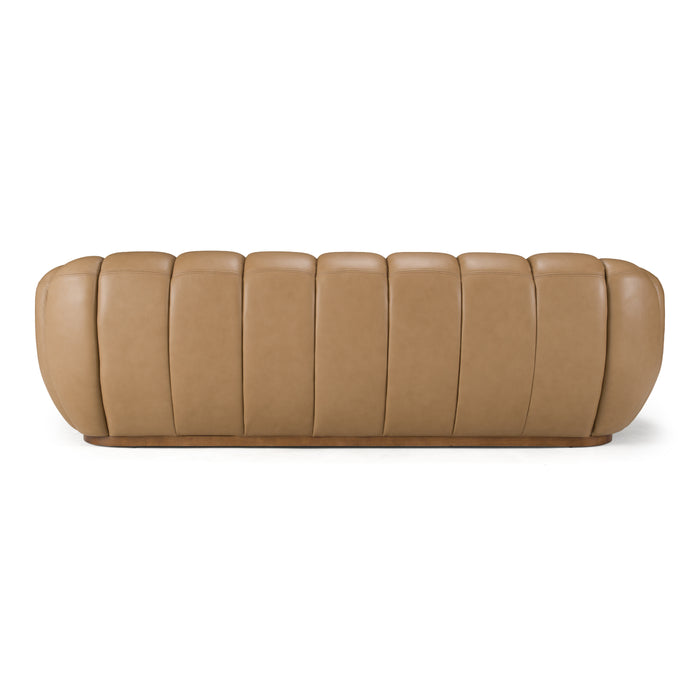 Ekwok - Modern Tan Leather Sofa