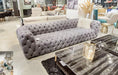 Ellington - Italian Grey Nubuck Leather 4-Seater Sofa