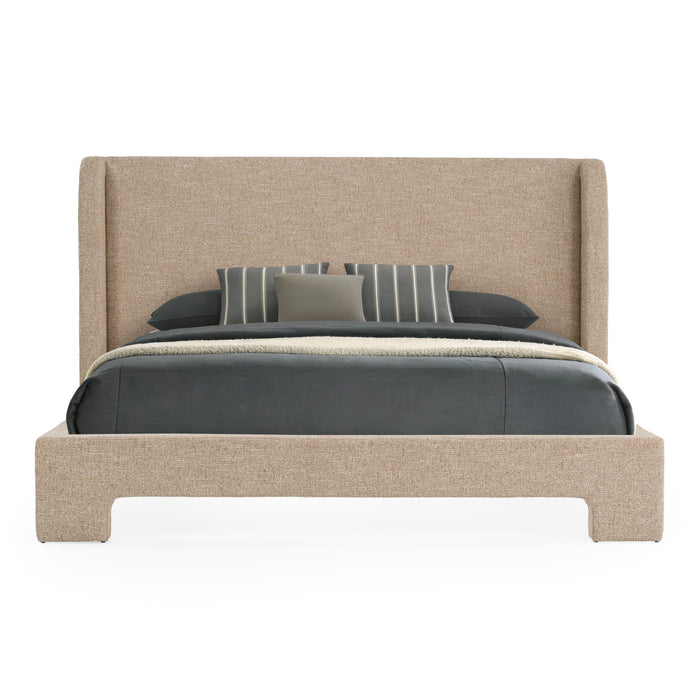 Emilio - Modern Beige Fabric Bed