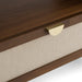 Harris + Emilio - Modern Brown Fabric + Burlap + Walnut 4-Piece Bedroom Set