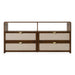 Emilio - Modern Natural Burlap + Walnut Dresser
