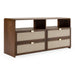 Emilio - Modern Beige Fabric + Burlap + Walnut 4-Piece Bedroom Set