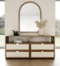 Harris + Emilio - Modern Brown Fabric + Burlap + Walnut 4-Piece Bedroom Set