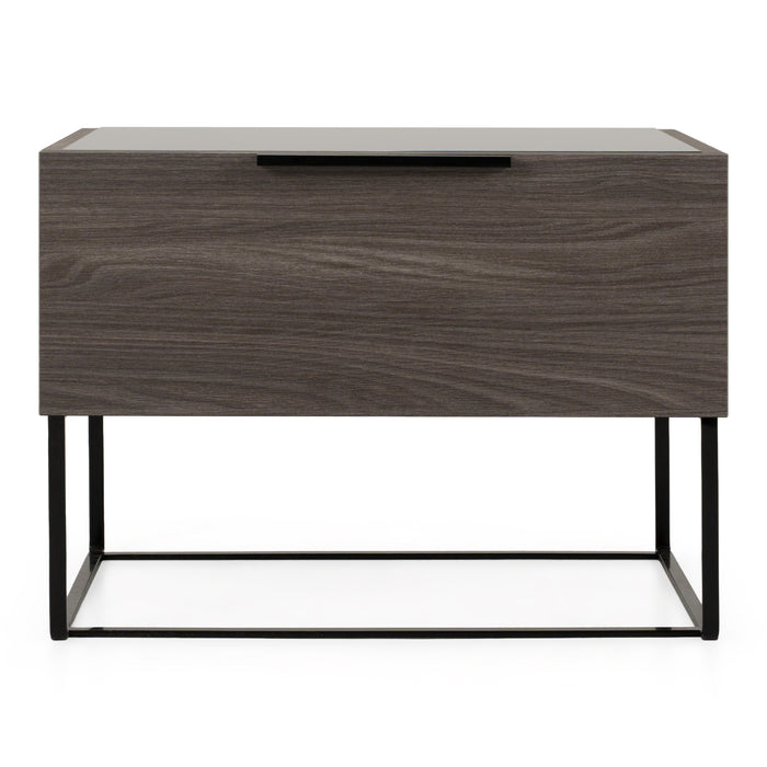 Enzo Italian Modern Grey Oak Nightstand