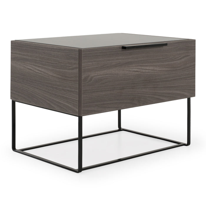 Enzo Italian Modern Grey Oak Nightstand