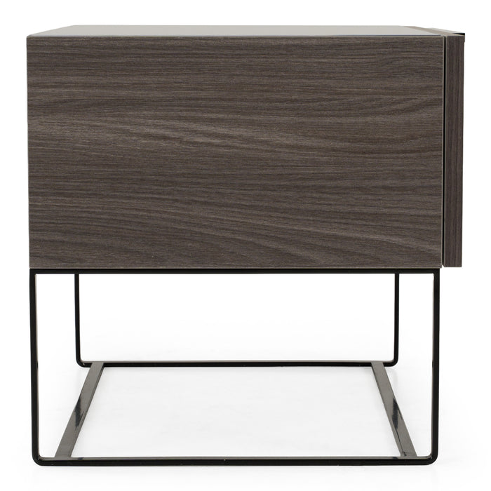 Enzo Italian Modern Grey Oak Nightstand