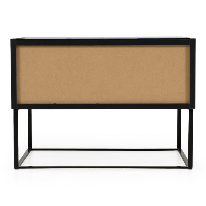Enzo Italian Modern Grey Oak Nightstand