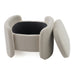 Erin - Modern Cream Fabric Storage Ottoman