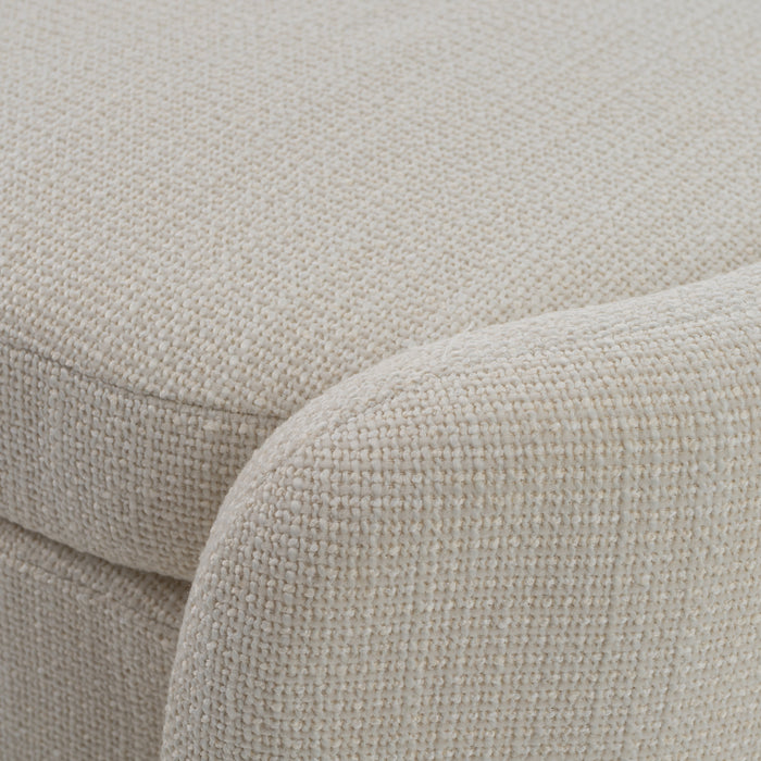Erin - Modern Cream Fabric Storage Ottoman