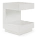 Esso Modern White Glossy Tall Nightstand