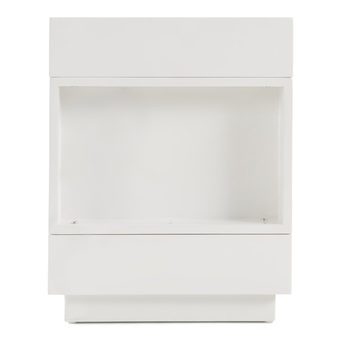 Esso Modern White Glossy Tall Nightstand