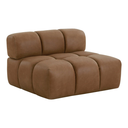 Everest - Modern Brown Leather Modular Armless Sectional Seat