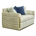Tenaya Modern Beige Fabric & Gold Loveseat Sofa