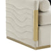 Tenaya Modern Beige Fabric & Gold Loveseat Sofa