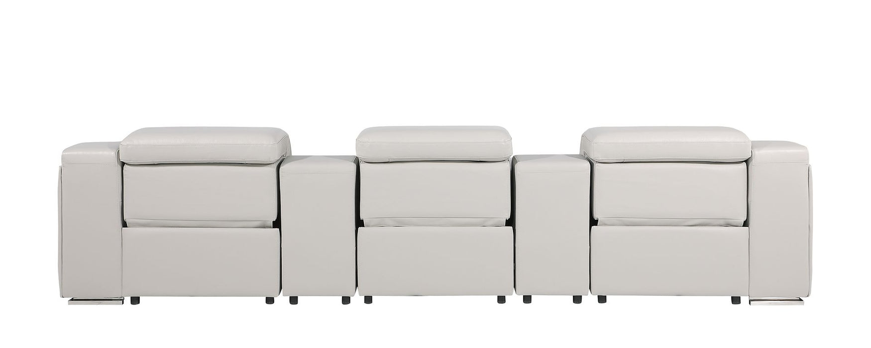 Global United 6111 L-Shaped Power Reclining Sectional | Genuine Leather