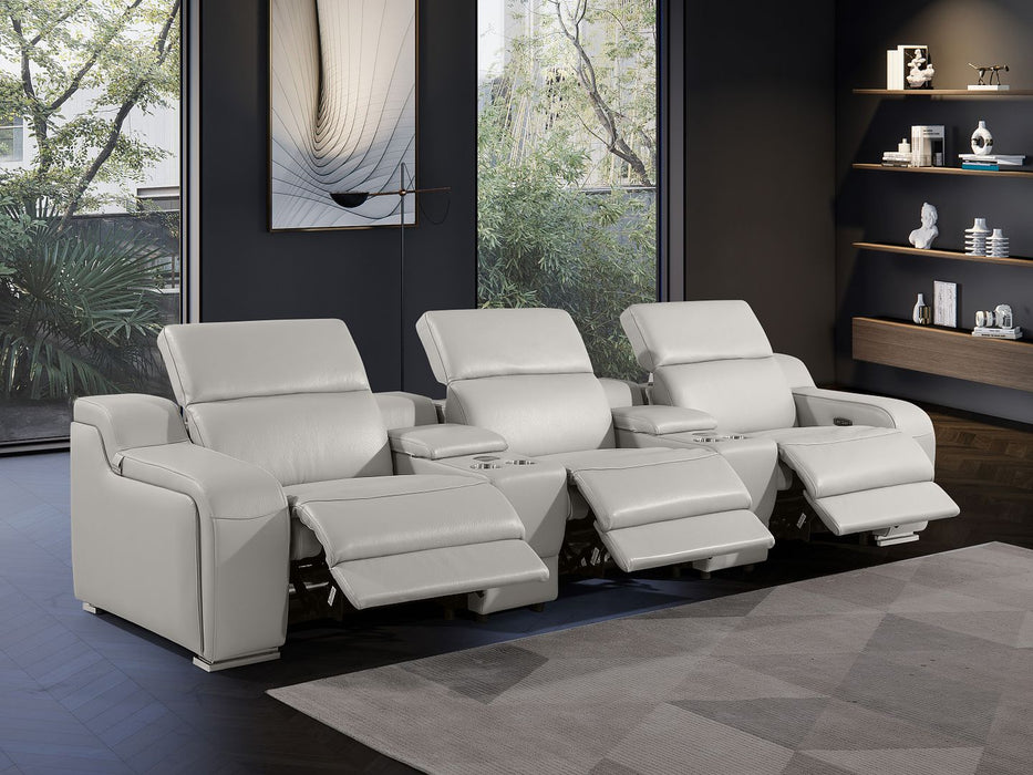 Global United 6111 L-Shaped Power Reclining Sectional | Genuine Leather
