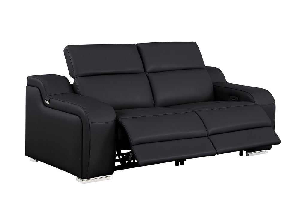 Global United 6111 Power Reclining Loveseat | Genuine Leather