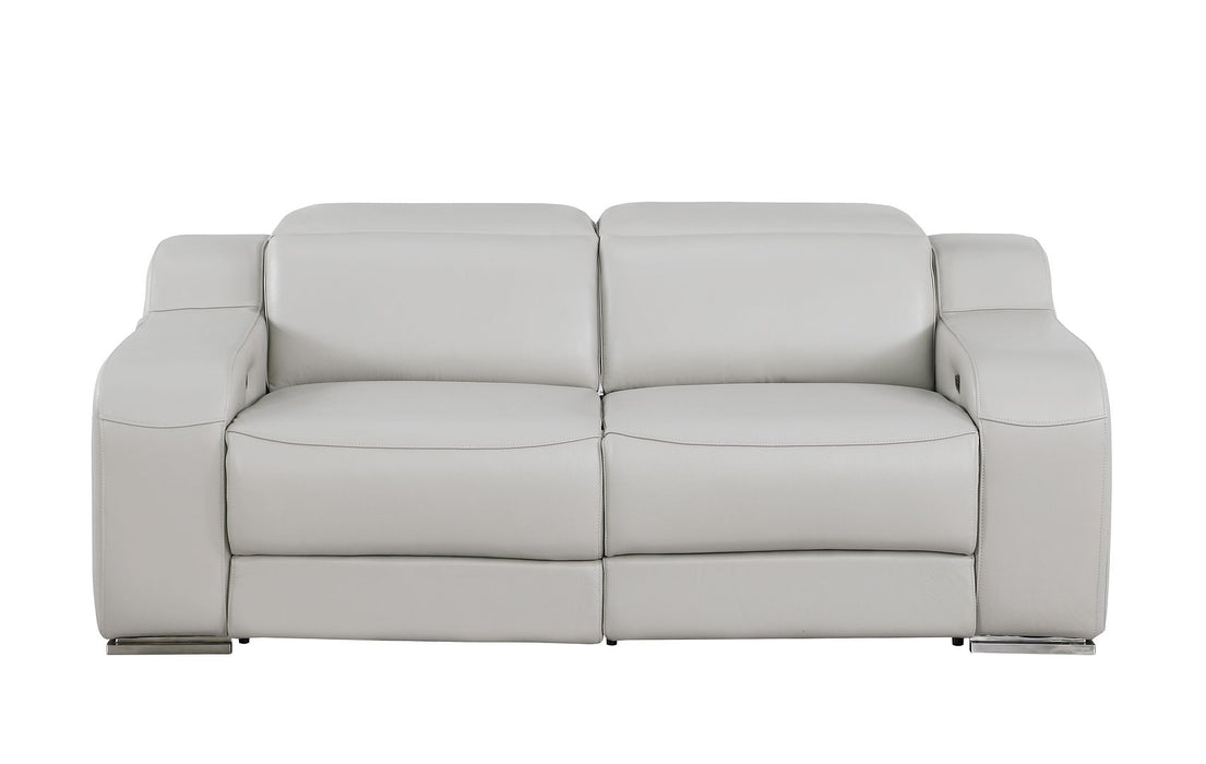 Global United 6111 Power Reclining Loveseat | Genuine Leather