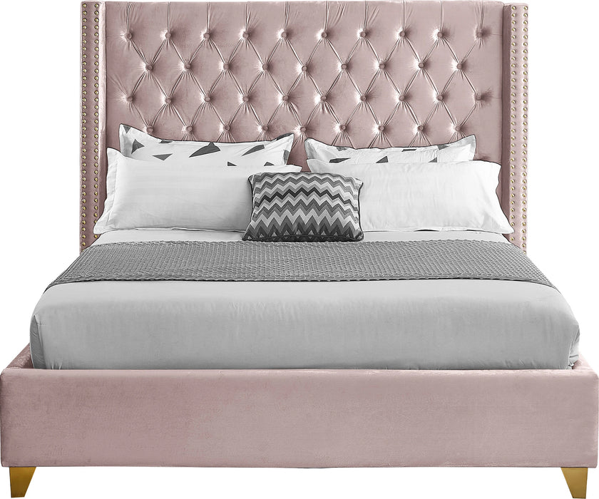 Barolo Pink Velvet Full Bed