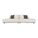 Falcone - Contemporary Off-White + Grey Bonded Leather Curved Sectional Sofa