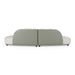 Falcone - Contemporary Off-White + Grey Bonded Leather Curved Sectional Sofa